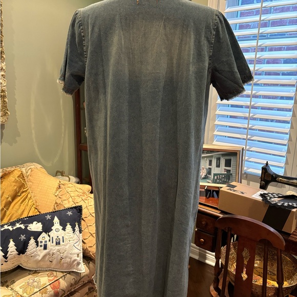 Ladies Stressed Out Denim Lagenlook Dress Size XL Chest 45” - Picture 4 of 4